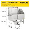 VEVOR 62 inch Professional Dog Grooming Tub Stainless Steel Pet Bathing Tub Large Dog Wash Tub with Faucet Walk-in Ramp Accessories Dog Washing Statio