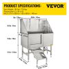 VEVOR 50 Inch Dog Grooming Tub, Professional Stainless Steel Pet Dog Bath Tub, with Steps Faucet & Accessories Dog Washing Station Left Door