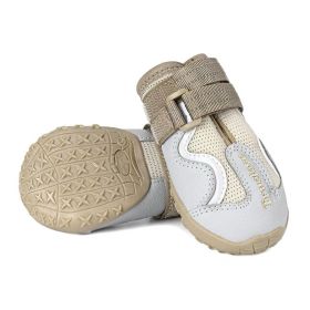 Pet dog walking shoes mesh breathable dog shoes (Color: Grey, size: Size3-4.5cm)