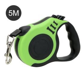 Cat Traction Rope Belt Dogs Walking Automatic Flexible Dog Leash (Color: Green, size: 5 M)