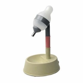 Automatic Pet Water Dispenser Stand Feeder Bowl Adjusting Height (Color: beige)
