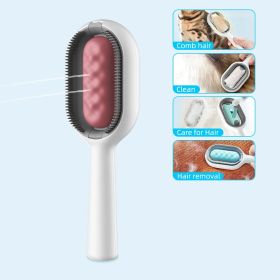 Cat Hair Brush With Water, Sticky Brush For Cats, 4 In-1 Cat Grooming Brush Creative Update Cat Dog Grooming Comb With Water Tank Double-Sided Hair Re (Color: Pink, tYPE: Only Brush)
