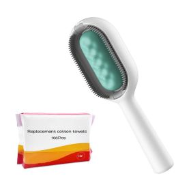 Cat Hair Brush With Water, Sticky Brush For Cats, 4 In-1 Cat Grooming Brush Creative Update Cat Dog Grooming Comb With Water Tank Double-Sided Hair Re (Color: Blue, tYPE: Brush and 100pcs Soft T)